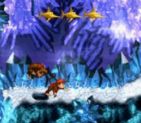 une photo d'Ã©cran de Donkey Kong Country sur Nintendo Super Nes